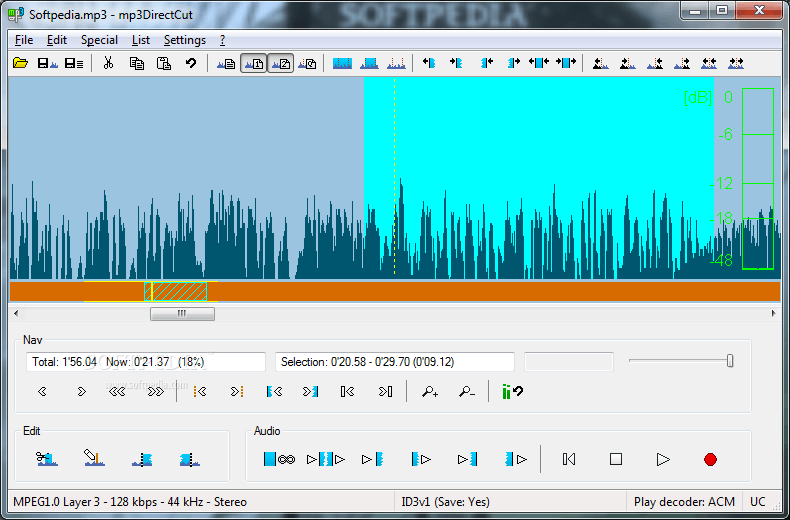 mp3DirectCut, phầm mềm thu âm, phần mềm chỉnh nhạc